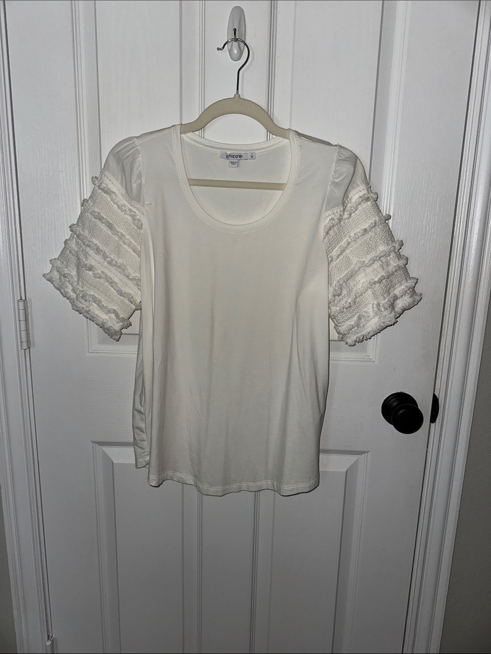 Chico’s White Short Sleeve Blouse